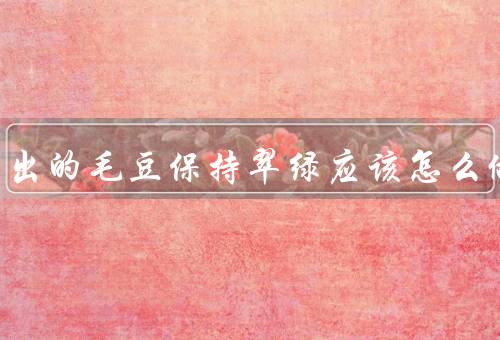 想让煮出的毛豆保持翠绿应该怎么做