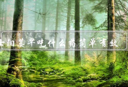 男士阳萎早吃什么药简单有效