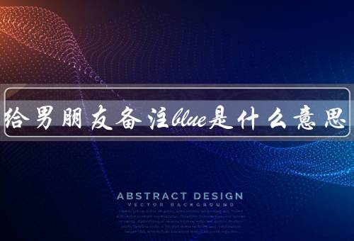 女生给男朋友备注blue是什么意思