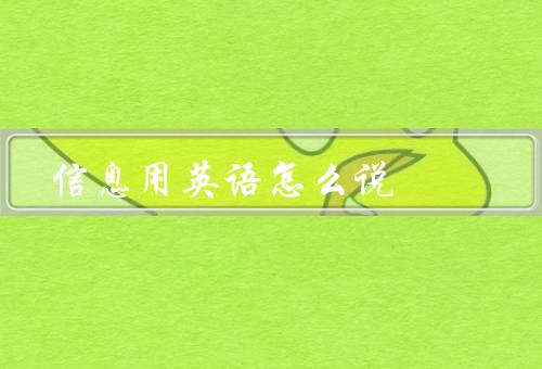 信息用英语怎么说