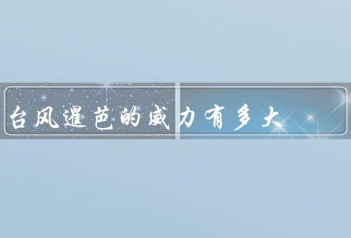 台风暹芭的威力有多大
