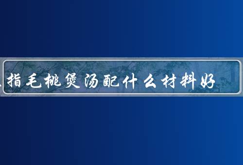 五指毛桃煲汤配什么材料好