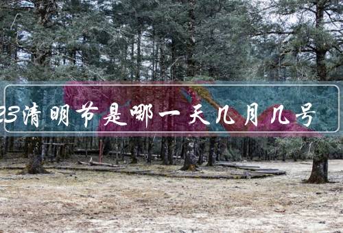 2023清明节是哪一天几月几号