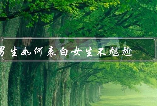 男生如何表白女生不尴尬