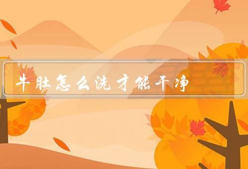 牛肚怎么洗才能干净