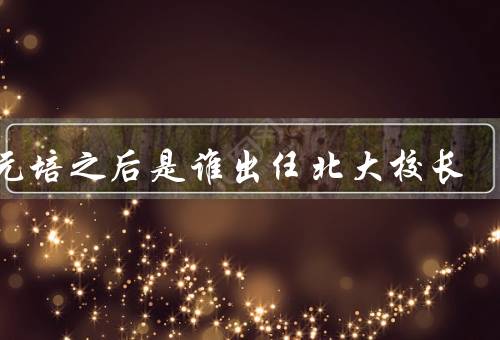 蔡元培之后是谁出任北大校长