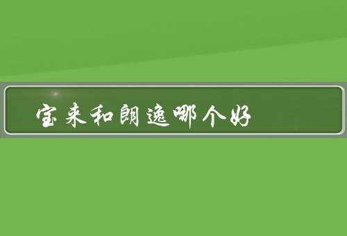 宝来和朗逸哪个好