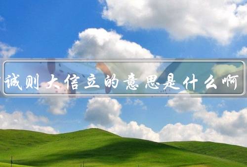 小信诚则大信立的意思是什么啊