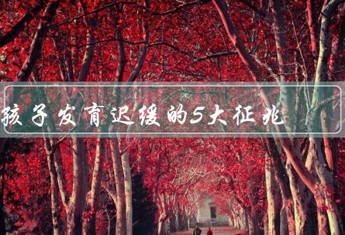 孩子发育迟缓的5大征兆