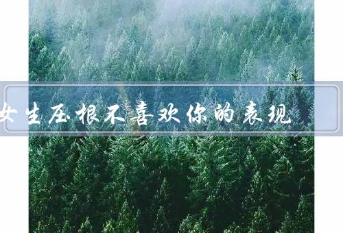 女生压根不喜欢你的表现