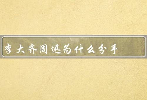 李大齐周迅为什么分手