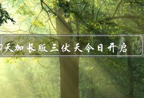 40天加长版三伏天今日开启