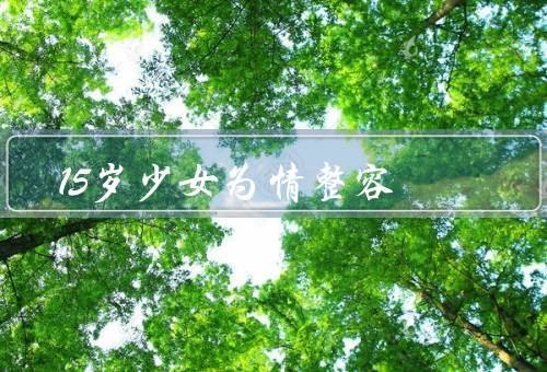 15岁少女为情整容