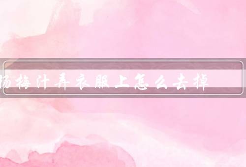杨梅汁弄衣服上怎么去掉