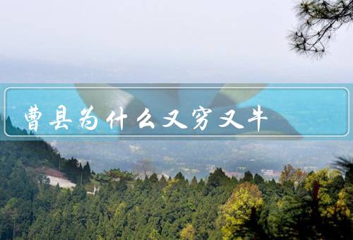 曹县为什么又穷又牛
