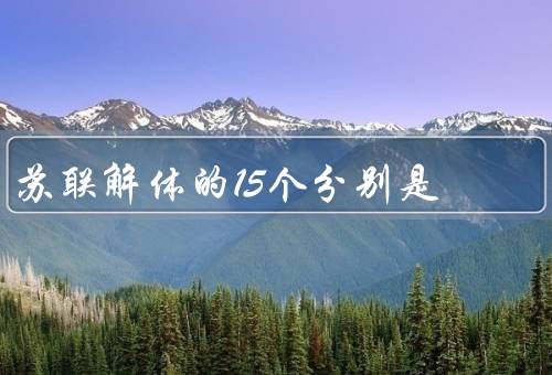 苏联解体的15个分别是