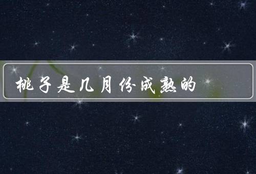 桃子是几月份成熟的