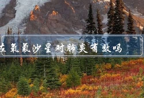 左氧氟沙星对肺炎有效吗