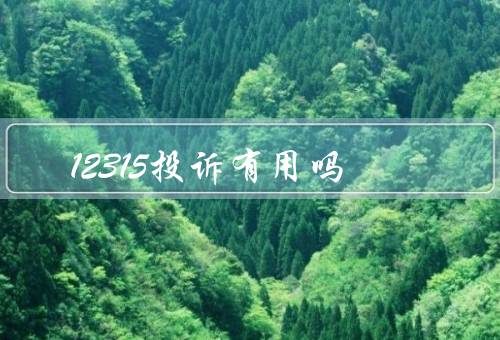 12315投诉有用吗