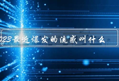2023最近爆发的流感叫什么