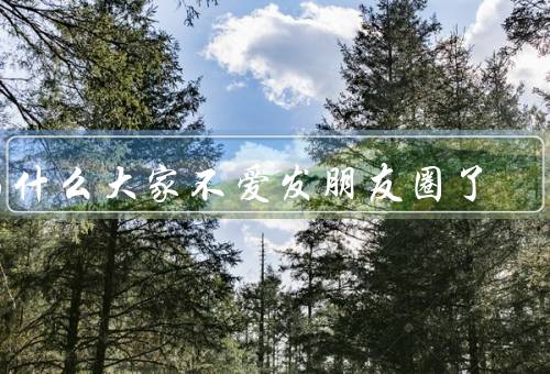为什么大家不爱发朋友圈了