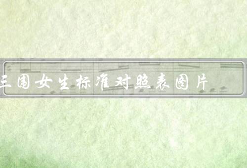 三围女生标准对照表图片