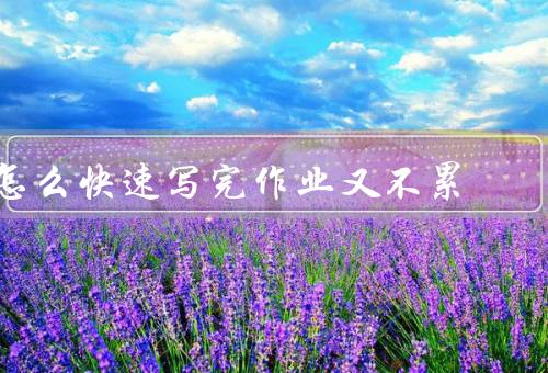 怎么快速写完作业又不累