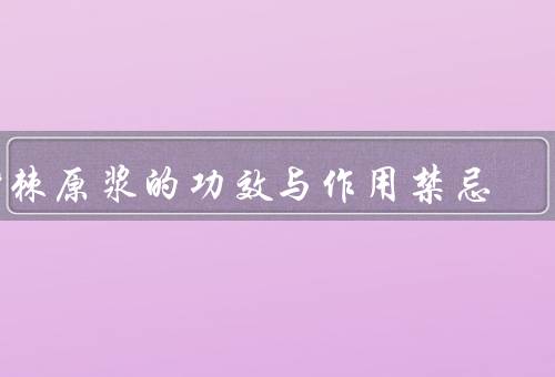 沙棘原浆的功效与作用禁忌