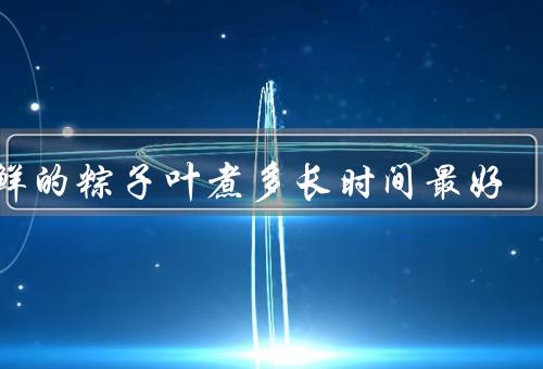 新鲜的粽子叶煮多长时间最好