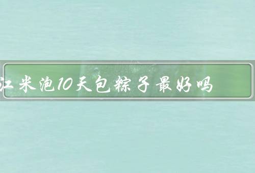 江米泡10天包粽子最好吗