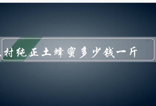 农村纯正土蜂蜜多少钱一斤