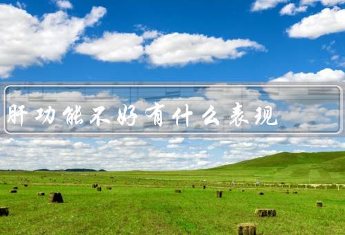 肝功能不好有什么表现
