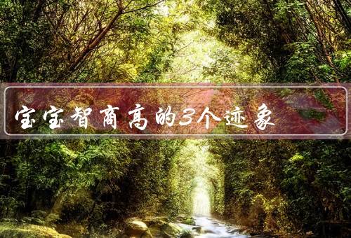 宝宝智商高的3个迹象