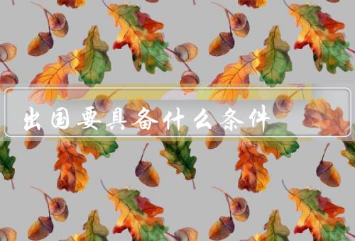 出国要具备什么条件