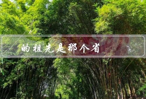 的祖先是那个省