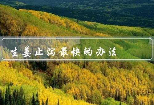 生姜止泻最快的办法