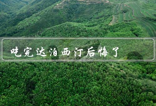 吃完达泊西汀后悔了