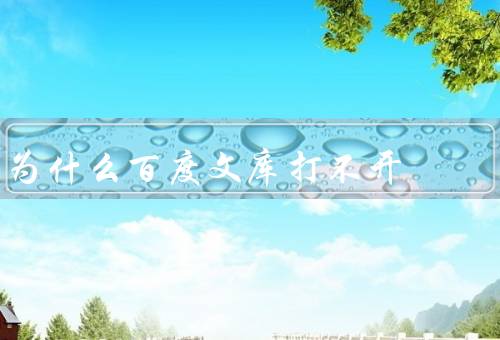 为什么百度文库打不开