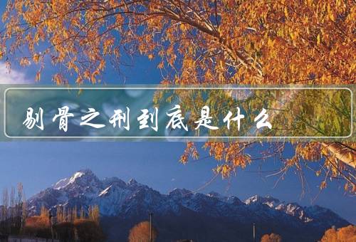 剔骨之刑到底是什么