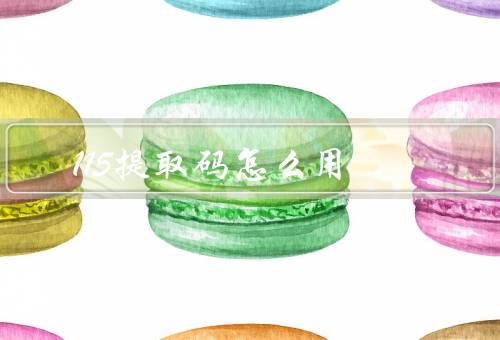 115提取码怎么用