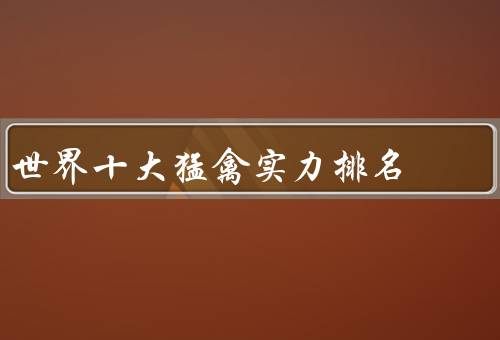 世界十大猛禽实力排名