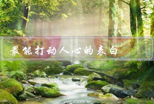 最能打动人心的表白