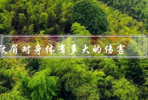 纹眉对身体有多大的伤害