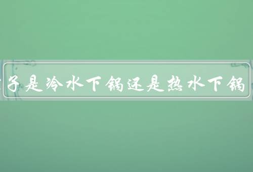煮粽子是冷水下锅还是热水下锅