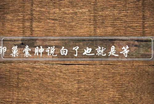 卵巢囊肿说白了也就是等