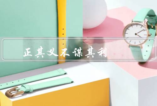 正其义不谋其利，明其道不计其功出自哪里典故，正其义不谋其利明其道不计其功的意思