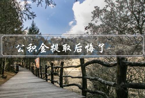 公积金提取后悔了