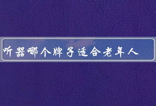 助听器哪个牌子适合老年人