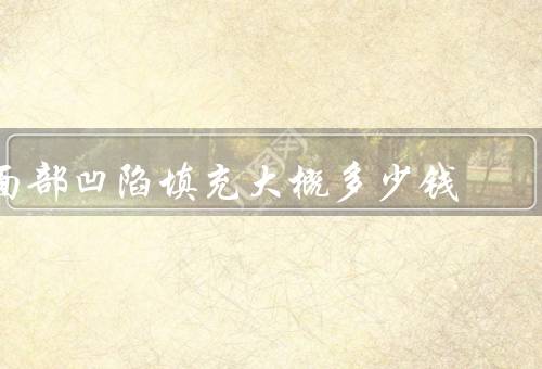 面部凹陷填充大概多少钱