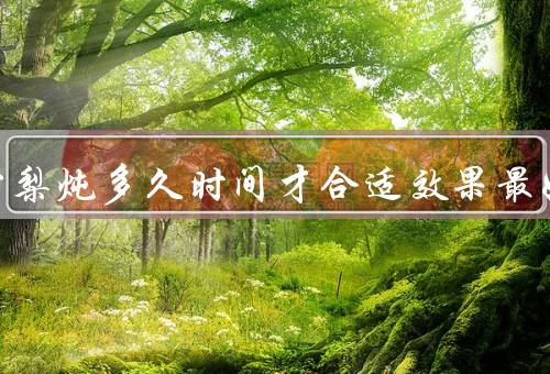 冰糖雪梨炖多久时间才合适效果最好